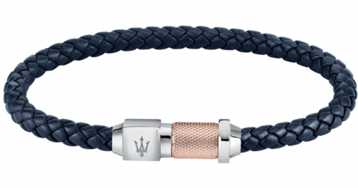 WATCH MASERATI J BR.BLU RECY. LEAT+IP RG 215MM