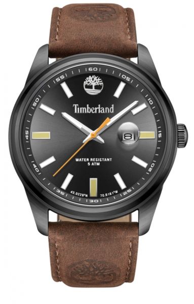 TIMBERLAND ORFORD MATT BLACK DIAL BROWN STRAP 3HD TDWGB0010801