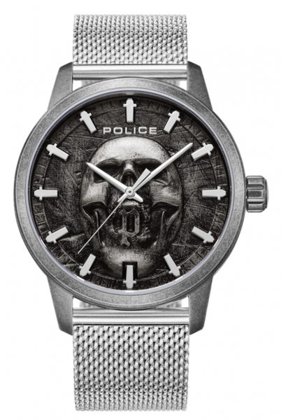 Raho Skull Gray Dial SS Mesh 3H