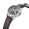 Underlined Grey Dial Brown Strap Multi