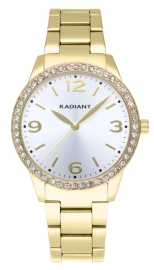 WATCH RADIANT FELINE 38MM SILVER GOLD DIAL IPGOLD BRAZ RA579202