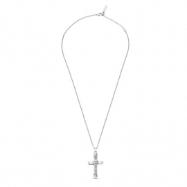 WATCH CROSSED SILVER NECKLACE