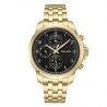 Mensor Black Dial IPGold Bracelet Multif