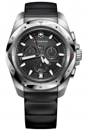 WATCH INOX CHRONO BLACK DIAL, BLACK RUBBER