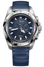 WATCH INOX CHRONO BLUE DIAL, BLUE RUBBER