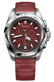 WATCH INOX CHRONO RED DIAL, RED RUBBER
