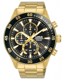 WATCH Hombre Cronógrafo brazalete ip dorado