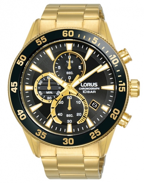 Hombre Cronógrafo brazalete ip dorado