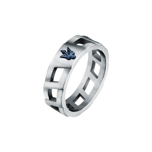 ICONIC RING WITH IP BLUE TRIDENT S25