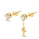 Stoneset Gold SS Earing