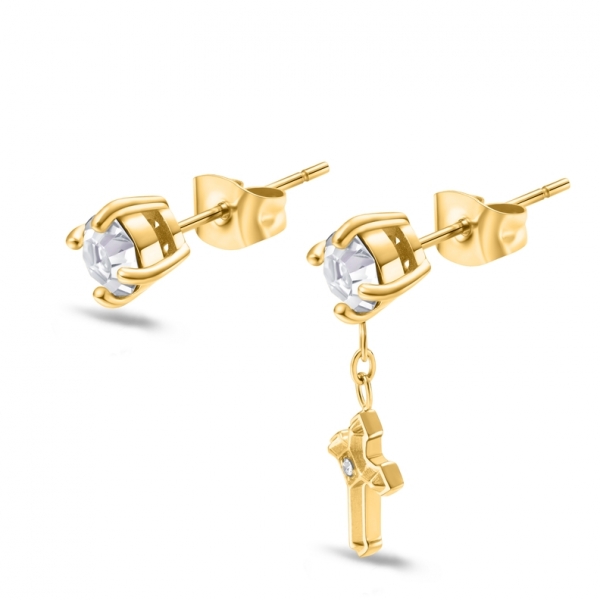 Stoneset Gold SS Earing