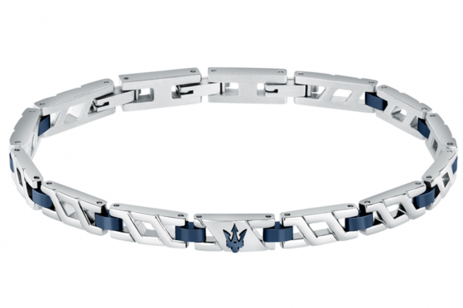 ICONIC BRACELET WITH IP BLUE 18.5+3CM