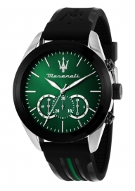 WATCH TRAGUARDO 45MM CHR GREEN DIAL BLK+GRE PU