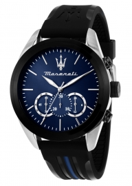 WATCH TRAGUARDO 45MM CHR BLUE DIAL BLK+BLUE PU