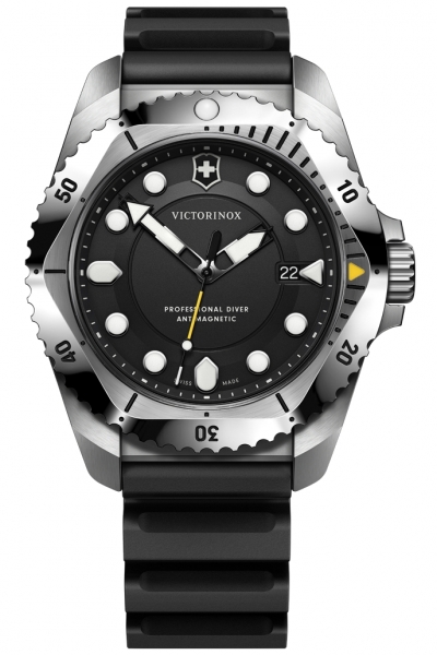 DIVE PRO SS BLACK DIAL, BLACK RUBBER