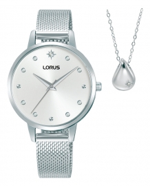 WATCH Mujer Reloj y Collar Plateado