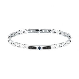 WATCH DIAMONDS BR SS BLK+BLU DIA 0.009 18+3.5