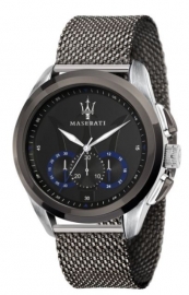 WATCH MASERATI TRAGUARDO 45MM CHR BLACK DIAL GUN MESH R8873612006