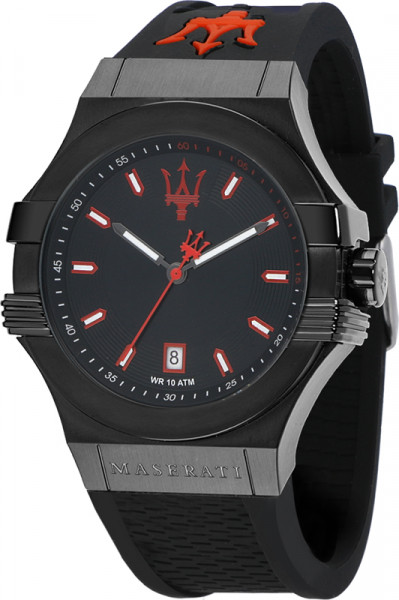 MASERATI POTENZA 45MM 3H BLACK DIAL BLACK STRAP R8851108020