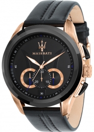 WATCH MASERATI TRAGUARDO 45MM CHR BLACK DIAL BLACK ST R8871612025