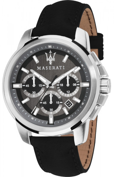 MASERATI SUCCESSO CHR 45MM BLACK DIAL BLACK ST R8871621006