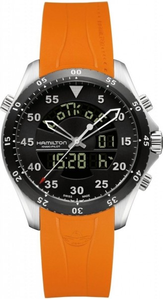 Hamilton Khaki Pilot Air ZERMATT GMT DIGITALE Arancione H64554431