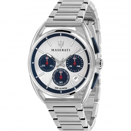 WATCH MASERATI TRIMARANO 41MM CHR SIL & BLUE DIAL BR SS R8873632001