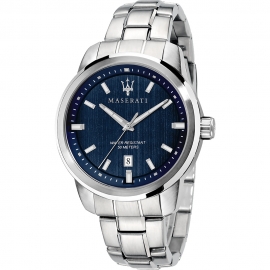 WATCH MASERATI SUCCESSO 44MM 3H BLUE DIAL SS BR R8853121004