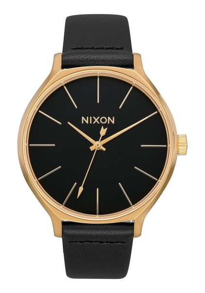 NIXON CLIQUE LEATHER GOLD / BLACK A1250513