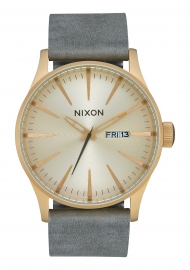 WATCH NIXON SENTRY LEATHER ALL LIGHT GOLD / GREY A1052982
