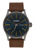 NIXON SENTRY LEATHER GUNMETAL / INDIGO / BROWN A1052984
