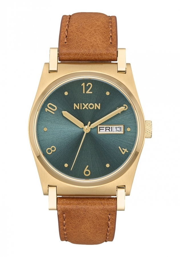 NIXON JANE LEATHER LIGHT GOLD TURQUOISE A9552626 Watchalia