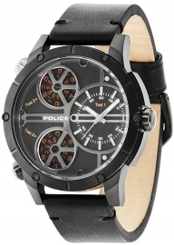 WATCH POLICE RATTLESNAKE TRIPLE TIME BLK DIAL BLK ST R1451274001