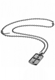 WATCH POLICE JEWELS KNIGHTS CROSS PEND.BLACK CROSS BLK CHAIN S14AJH01P