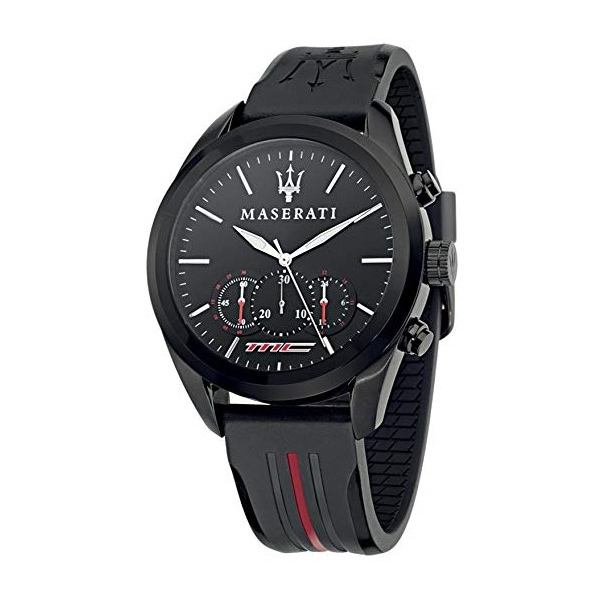 MASERATI TRAGUARDO 45MM CHR BLACK D/STRAP R8871612004