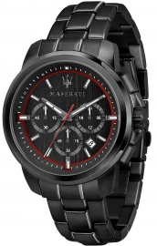 WATCH MASERATI SUCCESSO 44MM CHR BLACK DIAL BR BLACK R8873621014