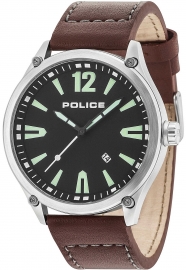WATCH POLICE DENTON 3H BLACK DIAL BROWN STRAP R1451287002