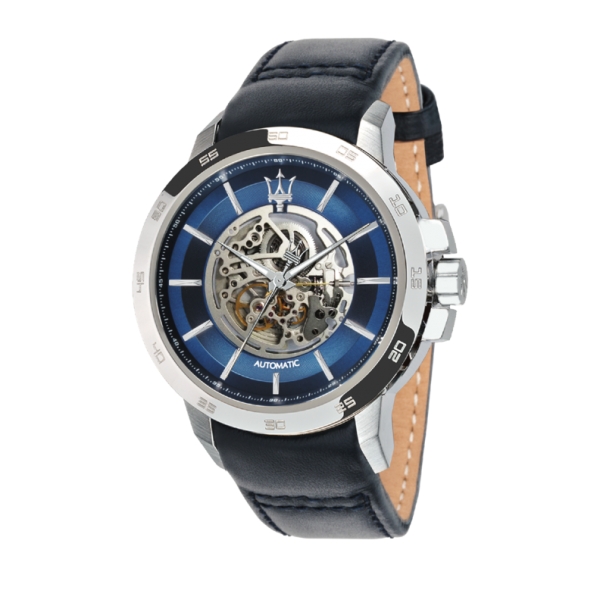 MASERATI INGEGNO AUTO 45MM BLUE DIAL BLUE ST R8821119004