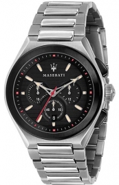 WATCH MASERATI TRICONIC 43MM CHR BLACK DIAL BR SS R8873639002