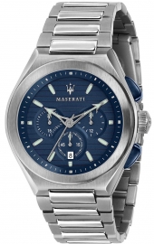 WATCH MASERATI TRICONIC 43MM CHR BLUE DIAL BR SS R8873639001