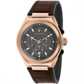 WATCH MASERATI TRICONIC 43MM CHR D.GUN DIAL BROWN ST R8871639003