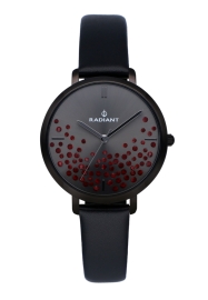 WATCH RADIANT ELLA 36MM GUN DIAL BLACK LEATHER STRAP RA525605