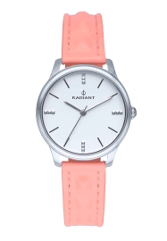 WATCH RADIANT LEYA 34MM SILVER DIAL PINK LEATHER STRAP RA520601