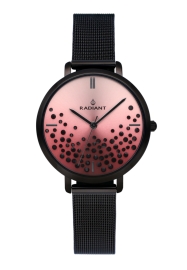 WATCH RADIANT ELLA 36MM PINK DIAL BLACK SS MESH RA525603