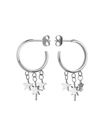 WATCH ROSEFIELD JEWELRY MULTI STAR CHARM HOOP EARRING SILVER MUSES-J216