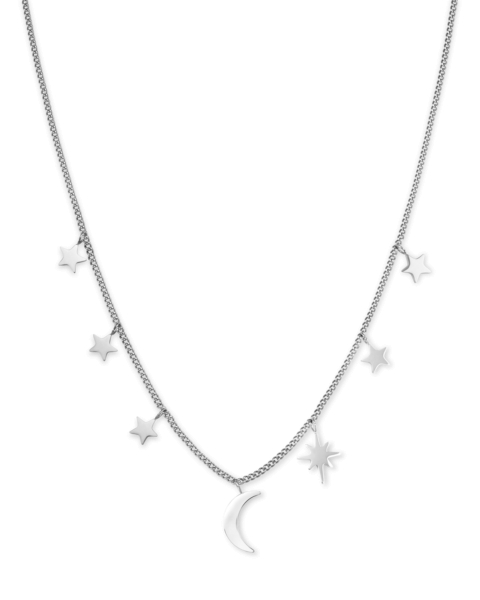 ROSEFIELD JEWELRY MULTI STARS AND MOON NECKLACE SILVER MUSNS-J210