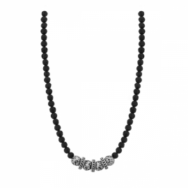 WATCH POLICE JEWELS TRANGO NECKLACE SS + BLACK STONES PJ.26481PSE-01