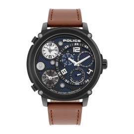 WATCH POLICE TITAN MULTI BLUE DIAL BROWN STRAP PL.15659JSB-03