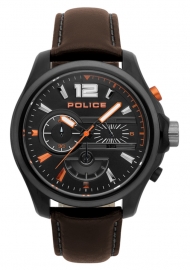 WATCH POLICE DENVER CHR BLACK DIAL DARK BROWN STRAP R1471294002