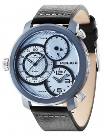 WATCH POLICE MAMBA 3H SILVER DIAL BLACK STRAP R1451249002